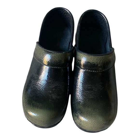 Sanita Professional Olive Green Speckled Patent Clogs EU 35 US 4 Work Nurse - Picture 15 of 16